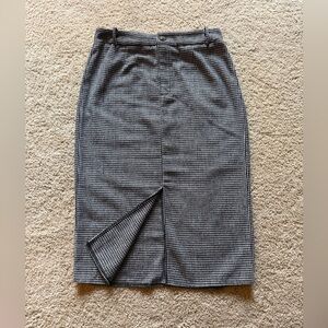 Classic Black and White Checkered Skirt